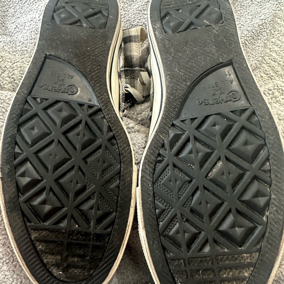 Converse Chuck Taylor Black and Gray Plaid Sneakers - Picture 7 of 8